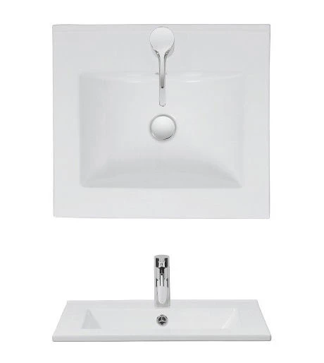 Crosswater Glide Ii Basin Ceramic 500 White With Overflow - De0002scw+ 3 Crosswater Glide Ii Basin Ceramic 500 White With Overflow - De0002scw+