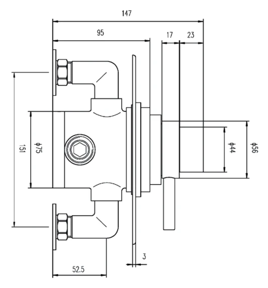 Nuie Premier Traditional Dual Exposed Thermo Valve - A3091e 3 Nuie Premier Traditional Dual Exposed Thermo Valve - A3091e - Image 2