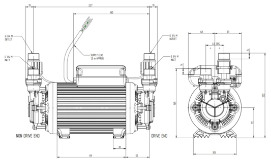 Stuart Turner Monsoon Standard S2.0 Bar Twin - 46415 4 Stuart Turner Monsoon Standard S2.0 Bar Twin - 46415 - Image 2