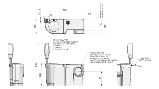 Stuart Turner Wasteflo Pump (Wc 1) - 46626 4 Stuart Turner Wasteflo Pump (Wc 1) - 46626 - Image 2